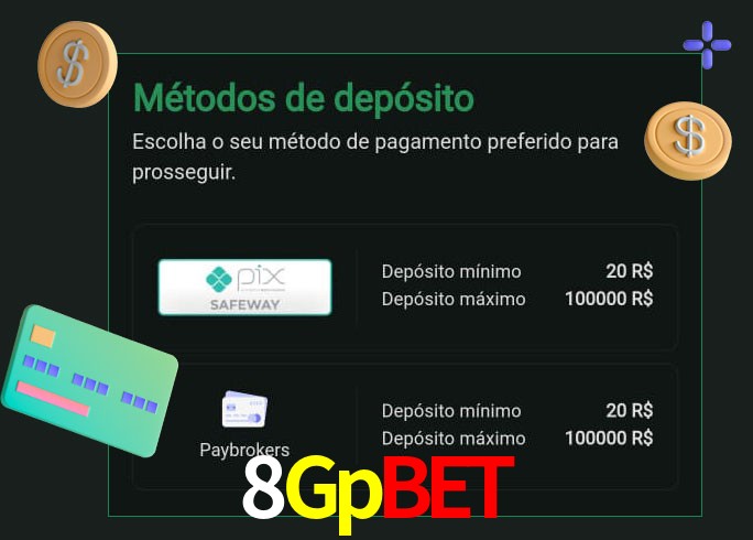 O cassino 8Gpbet oferece uma grande variedade de métodos de pagamento